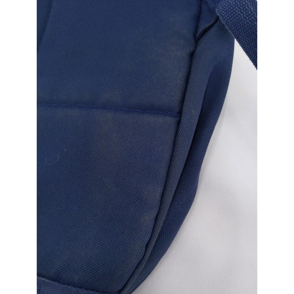 Vintage 90s Y2K Mead Five Star Backpack Navy Blue Brown Suede Bottom Bag - Picture 8 of 14
